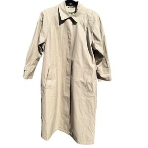 London Fog Vintage Tan Trench Coat Womens 8 Pet duster beige long jacket rain
